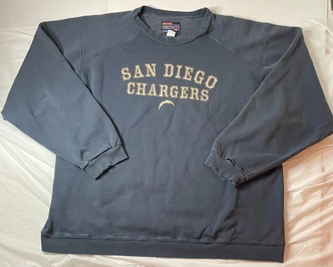 VTG San Diego Chargers Sz 2XL NFL Brand Crewneck Sweatshirt Blue READ* Cover