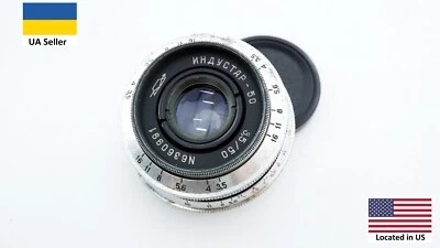 Vintage SLR Silver KMZ Industar 50 3,5 50mm Zenit lens M39 portrait L39 - Image 1 of 4