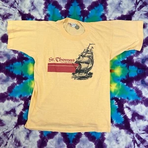 Vintage 70er Jahre St. Thomas Virgin Islands T-Shirt von Rose Tourist Urlaub Souvenir - Bild 1 von 3