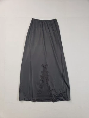 Falda interior Sears para mujer S negra bordada panel de encaje cintura elástica maxi cómoda Foto 1 de 4