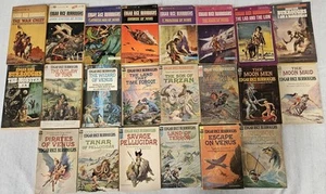 Lot Of 22 Edgar Rice Burroughs Sci Fi Used PB Books Vintage Mars Tarzan Sci-Fi  - Picture 1 of 9
