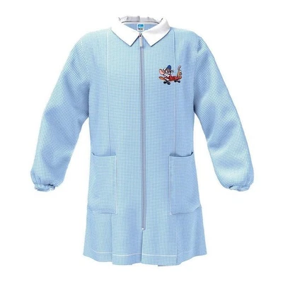 Grembiule asilo con zip da bambino Siggi celeste - Immagine 1 di 3