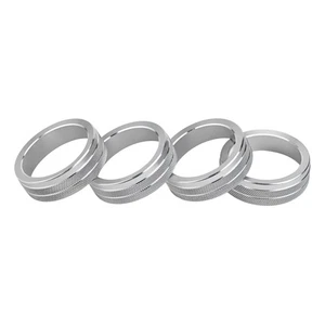 Knob Cover Set for VOLVO Models XC60 S60 S80 V40 Stylish Silver Alloy Design - Picture 1 of 21
