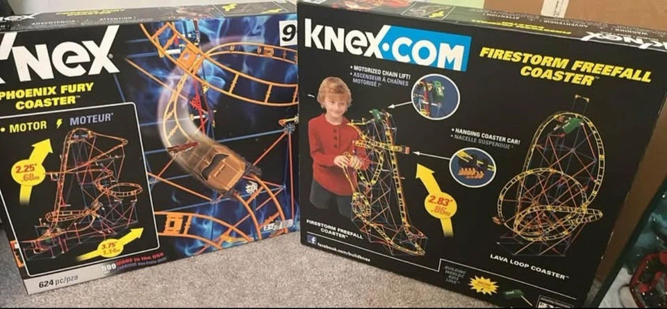 Knex Firestorm Free Fall and Phoenix Fury Lot of 2 Coaster Sets - Image 1 of 1