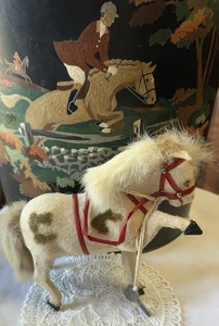 Vintage Windup Mohair Horse Glass Eyes Germany - Bild 1 von 11