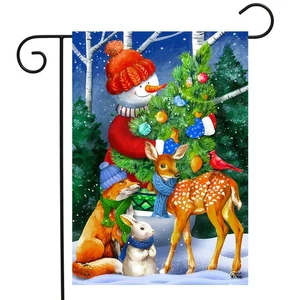 Briarwood Lane Wald Schneemann Weihnachten Garten Flagge - Bild 1 von 4