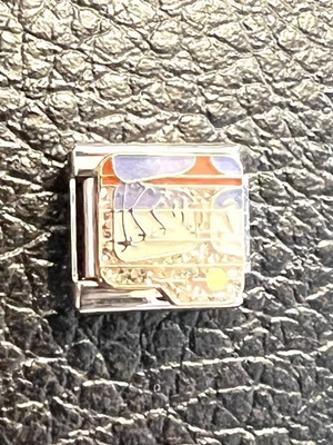 Pugster Azul Montado OVNI Italiano Dije 9mm Pulsera Eslabón Esmalte Nuevo Foto 1 de 4