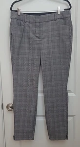 Lane Bryant Dress Pants Women's Sz 14 Plaid Pockets Stretch Slit Hem Career  - Picture 1 of 13