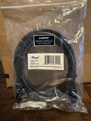 Cable HDMI Rosewill HDMI Pro-06 de alta velocidad con Ethernet, 6 pies Foto 1 de 4