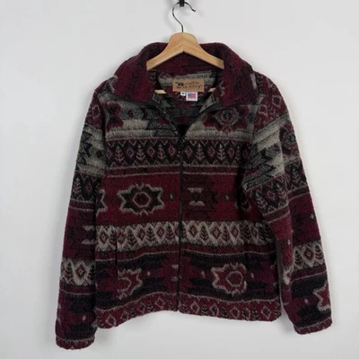Bear Ridge Outfitters Wool Blend  Zip Up Fleece Jacket sz M  Southwest Navajo - Image 1 of 4