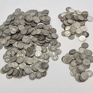 Lot 548 Barber, Mercury, & Roosevel Silver Dimes 10c - Circulated 90% Silver - Bild 1 von 4