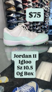 NIKE AIR JORDAN 11 RETRO OG LOW IGLOO SZ 10.5 AUTHENTIC BOX CLEAN AH7860-103 - Picture 1 of 5