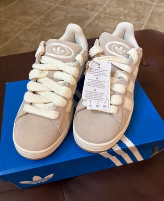 Viral Adidas WOMEN's Campus 00s Camp Wonder White Wonder Beige JQ5803 NIB US 9.5 - Image 1 of 4
