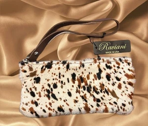 Raviani Clutch in hellbraunem Kalbsleder mit Spackle (MADE IN USA) - Bild 1 von 5