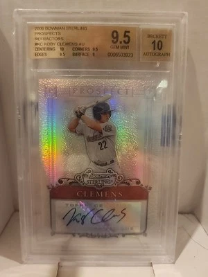 2006 Bowman Sterling Prospects Koby Clemens #BSP-KC BGS 9.5 Ref  Auto /199 - Image 1 of 2