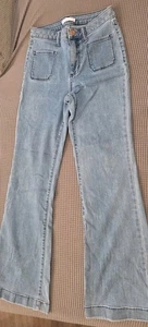 Pantalones de mezclilla elásticos LC Lauren Conrad para mujer cintura súper alta acampanada pierna talla 4  - Imagen 1 de 8