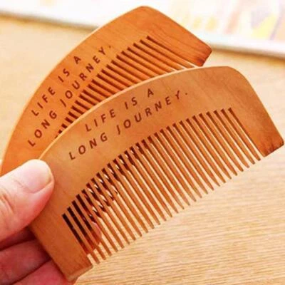 MARKENLOS Trendy Hair Engraved Natural Peach Wood Wooden Comb Dlxd Beard X8V4 NEW K -,-