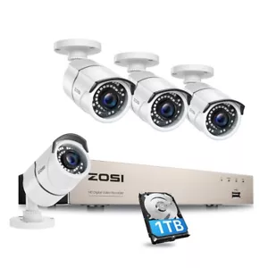 ZOSI 8CH 5MP Lite DVR Outdoor Security Camera System 1080p with Hard Drive 1TB - Picture 1 of 15