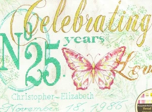 DIMENSIONS CELEBRATING ANNIVERSARY RECORD Counted Cross Stitch Kit Wedding RARE - Imagen 1 de 3