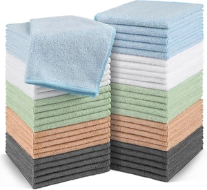 Washcloths Bulk Towels Set 50 Pack, Highly Absorbent and Soft Feel Microfiber Fa - Picture 1 of 12