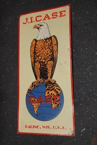 Vintage J. I. Case Eagle on Globe Metal Sign - Picture 1 of 3