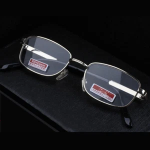 Gafas de lectura +4,50 +5,00 +5,50 +6,00 marco de metal negro + dorado de alta resistencia - Imagen 1 de 9