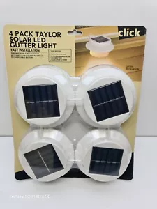 Click Solar LED Gutter Lights 4 Pack + Brackets - White - New - Picture 1 of 10