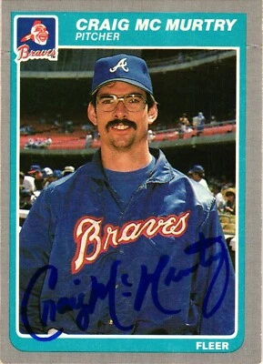 Craig McMurtry #333 Signed 1985 Fleer MLB Baseball AUTO Card Braves - Image 1 of 2