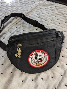Vintage Mickey Mouse Walt Disney World Fanny Pack Black - Picture 1 of 15