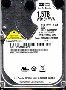 WD15NMVW-11W68S0, EHOVJBBB WESTERN DIGITAL USB3 1.5TB WXA1 NOV 2012 - Picture 1 of 1