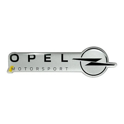 Emblema Fregio Adesivo 3D Opel  Motorsport Ufficiale, 38 x 90 mm, Argento - Immagine 1 di 4