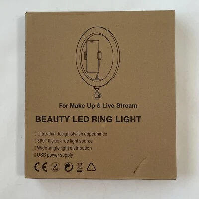 Anillo de luz LED de belleza, para maquillaje y transmisión en vivo, 10 pulgadas Foto 1 de 3