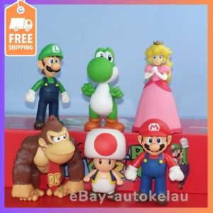 Super Mario Bros Figure Collection Bowser Princess Peach Model Cake Topper Gifts