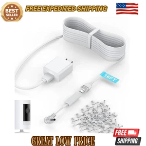 For Ring Stick up Camera Cable Charger, with DC Power Adapter Plug in 3Rd Gen, 2 - Picture 1 of 7