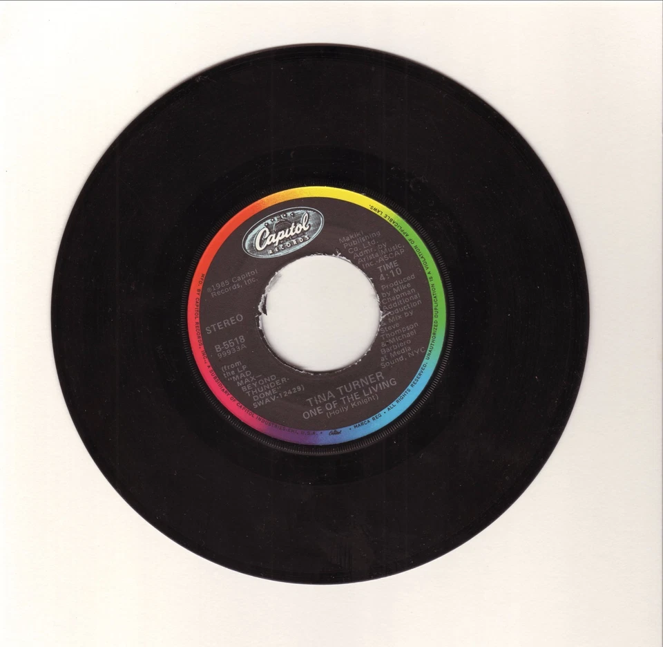 Tina Turner One of the Living 1985 Vinyl 45 - Image 1 of 1