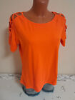 Box#88 Janina Blusenshirt L 42 Shirt kurzarm offen orange stretchig weich Damen