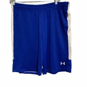 Under Armour Basketball Blue Stripe Shorts Large Pockets Streetwear Athleisure - Picture 1 of 12