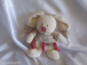 Kuscheltier Hase Rassel ecru, beige, granat, Nicotoy - Bild 1 von 1