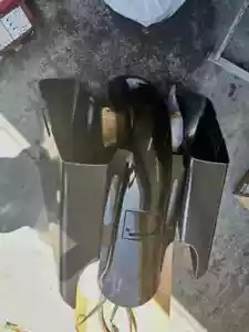 7 in Dual Cut Out Stretched Extended Rear Fender w Saddlebags Combo set 2014 up - Picture 1 of 3