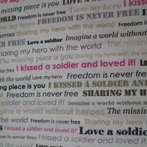 Cotton Quilt Fabric US Military Branch Design Love a Soldier 26" Craft Material - Picture 1 of 3