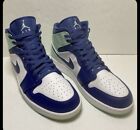 Nike Air Jordan 1 Mid Mystic Navy Mint Foam Shoes Sneakers 554724 413 Size 13