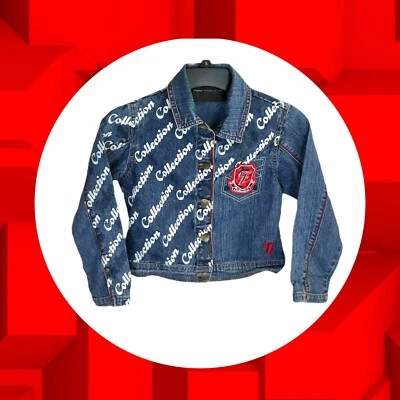 Chaqueta vaquera azul Fubu The Collection con detalles rojos, grises, blancos niñas XL 6 Foto 1 de 4