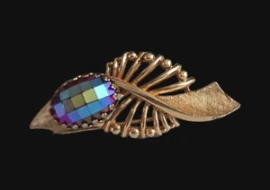 Hedy Hedison signierte WUNDERSCHÖNE AB Strass goldfarbene BROSCHE ANSTECKNADEL 60er Jahre SELTEN VTG - Bild 1 von 16