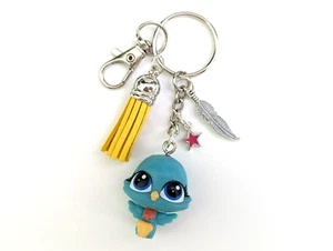 Littlest Pet Shop Schlüsselanhänger LPS Vivian Uccello babyblau Vogel Mini Handarbeit - Bild 1 von 4
