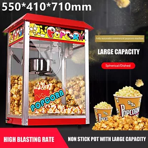 Commercial Popcorn Maker 1400W Popper Countertop Style Big Roof TOUGH GLASS Type - Picture 1 of 10