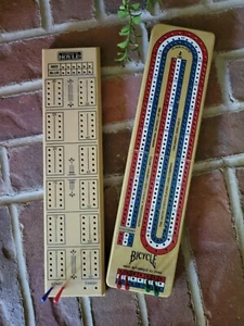 Set Of Two Vintage Plastic Cribbage Boards Bicycle Travel ๐ BC1  - Picture 1 of 12