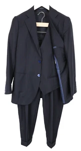 SUITSUPPLY La Spalla Men Suit UK34S Single-Breasted Navy Blue Pure Wool 3 Piece - Picture 1 of 23