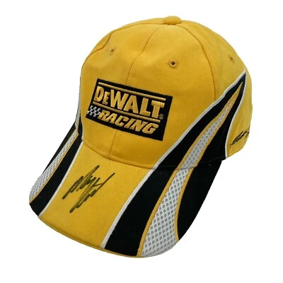FIRMADO DeWalt Racing Matt Kenseth #17 Gorra Amarillo NASCAR Sombrero Ajustable Espalda 2009 Foto 1 de 4