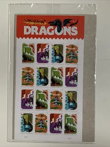 DRAGON SEALED SHEET 16 Forever STAMPS DRAGONS Mint MNH - Picture 1 of 4