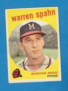 1959 Topps HOF Warren Spahn Milwaukee Braves #40 - Picture 1 of 2